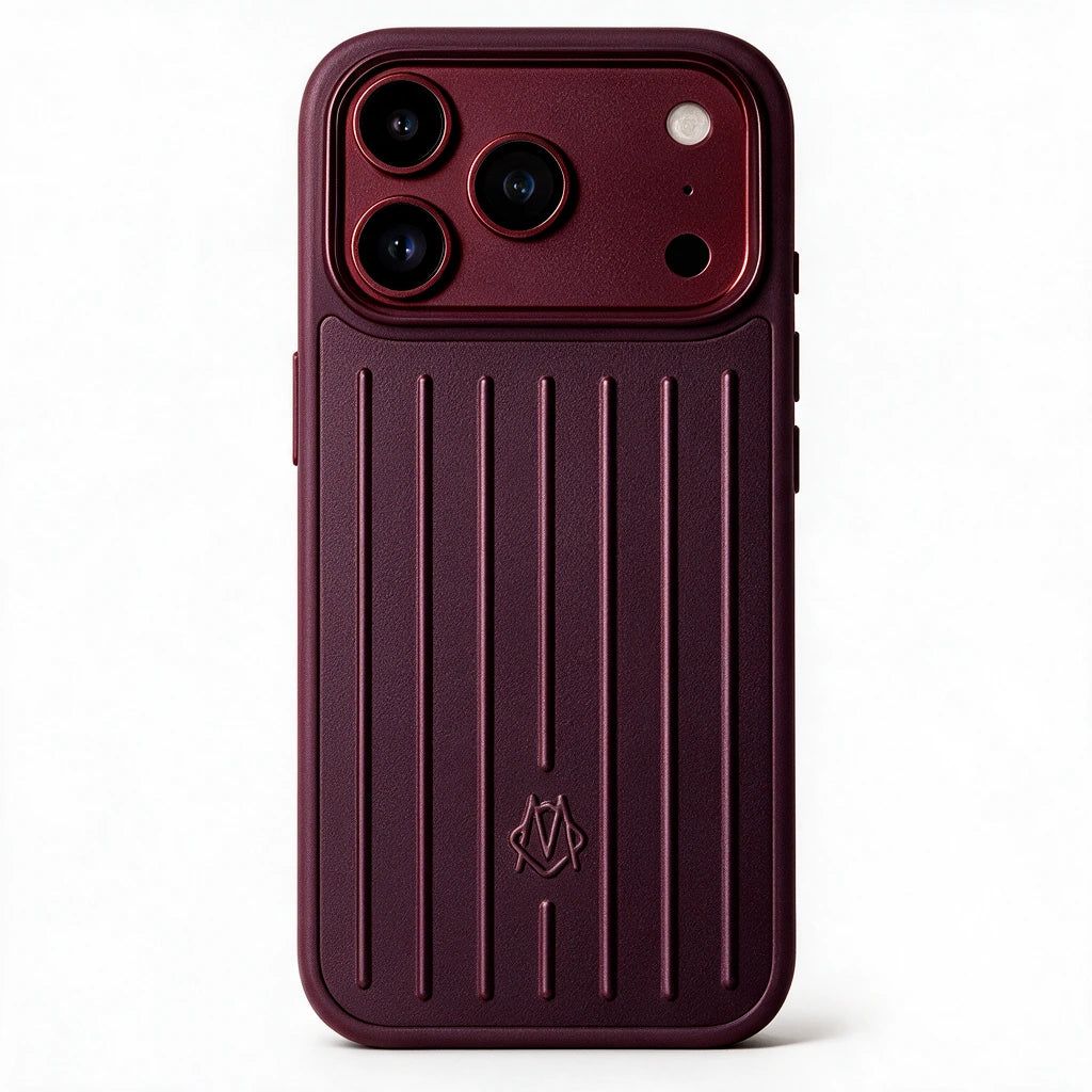 Coque en aluminium couleur bordeaux